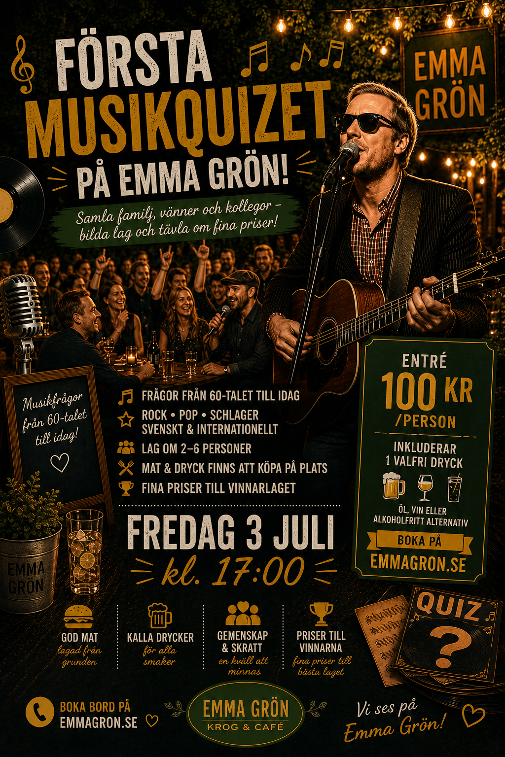 Musikquiz på Emma Grön
