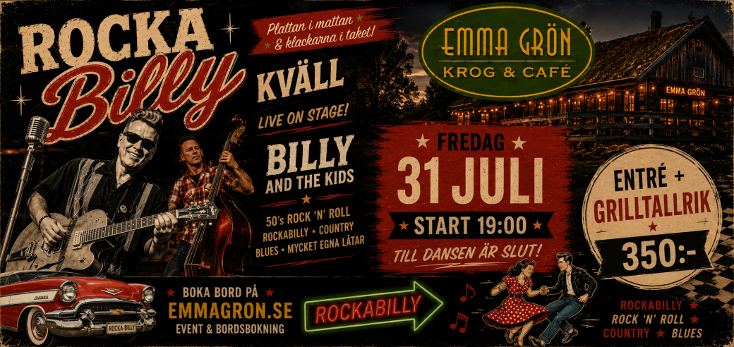 ROCKABILLYKVÄLL PÅ EMMA GRÖN